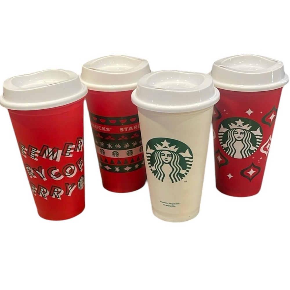 Starbucks Coffee Cups Lid Set Reusable Recyclable Collection Daily Use Beverages